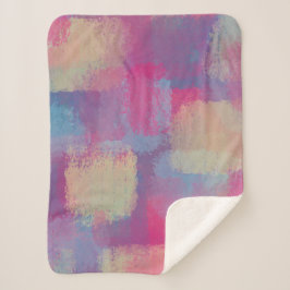 Cobertor Sherpa Design abstrato de patch do Pastel