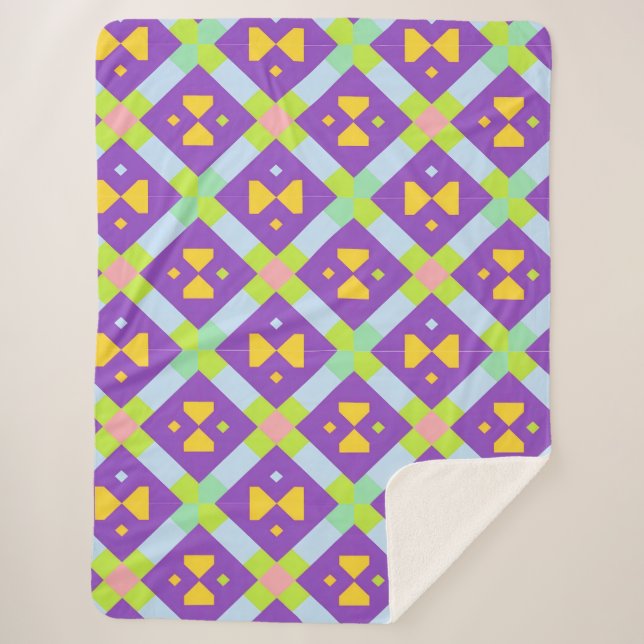 Cobertor Sherpa Design de abstrato geométrico colorido (Frente)