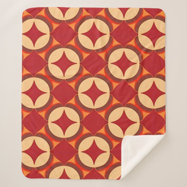 Cobertor Sherpa Design de abstrato geométrico vermelho (Frente)