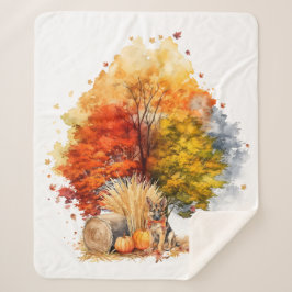 Cobertor Sherpa Design de Cachorro de Queda de Aquarela - German s