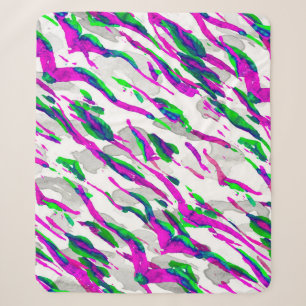 Cobertor Sherpa Design de Camuflagem de Aquarelas. Azulejo Safari