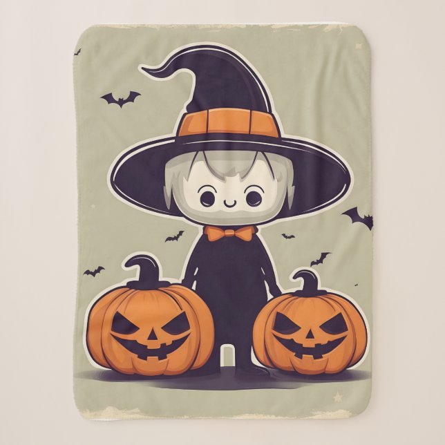 Cobertor Sherpa design de decoração de Halloween (Frente)