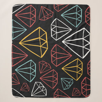 Cobertor Sherpa Design de diamante de vindima, padrão sem costura