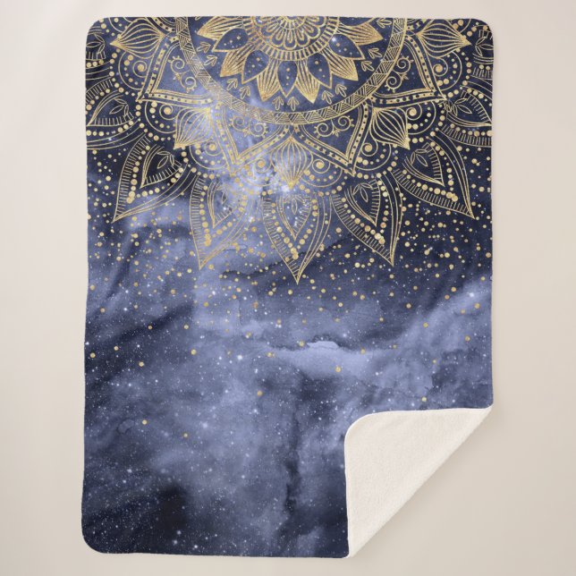 Cobertor Sherpa design de dourada escumalha (Frente)