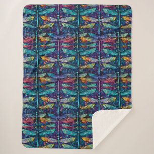Cobertor Sherpa Design de Dragonfly de vidro