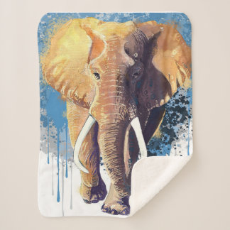 Cobertor Sherpa Design de Elefante Africano | Animais selvagens