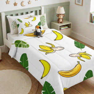 Cobertor Sherpa Design de Fruta Tropical Banana Frutado Minimalist