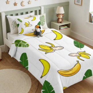 Cobertor Sherpa Design de Fruta Tropical Banana Frutado Minimalist