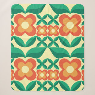 Cobertor Sherpa Design de fundo - flores e folhas. Natureza ou
