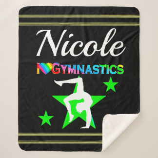 COBERTOR SHERPA DESIGN DE GINÁSTICA PERSONALIZADA VERDE INCRÍVEL