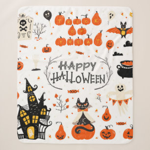 Cobertor Sherpa Design de Halloween. Clipes de Halloween com