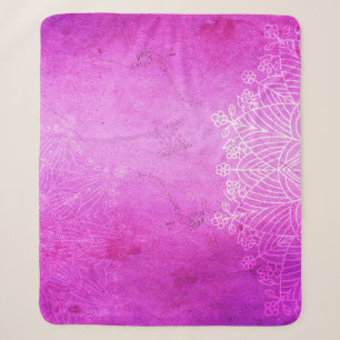 Cobertor Sherpa Design de meditação cor-de-rosa Mandala