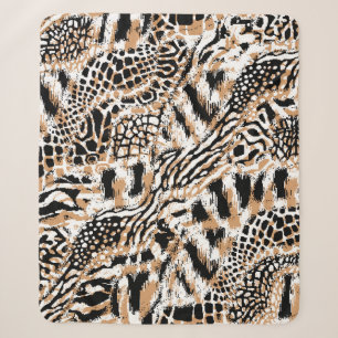 Cobertor Sherpa Design de padrão animal. Desi moderno do padrão-le