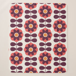 Cobertor Sherpa Design de padrão uniforme floral. Estilo escandin
