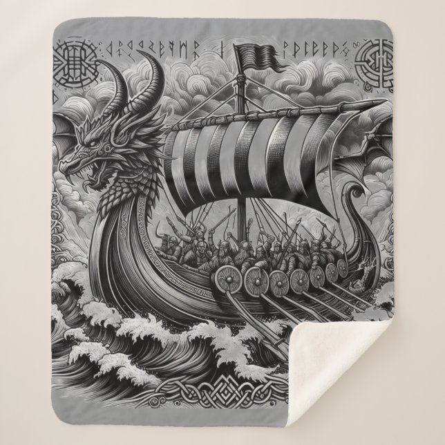Cobertor Sherpa Design de Viking (Frente)