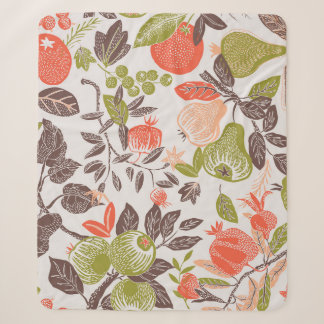 Cobertor Sherpa Design decorativa de fruta de outono.