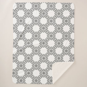 Cobertor Sherpa Design do abstrato preto e branco