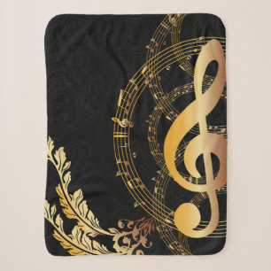 Cobertor Sherpa Design elegante da nota da música