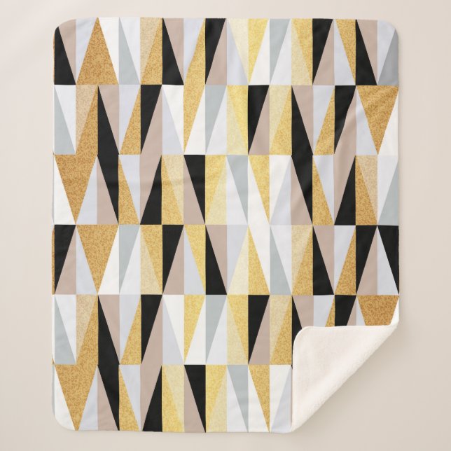 Cobertor Sherpa design escandinava triângulo uniforme vin (Frente)