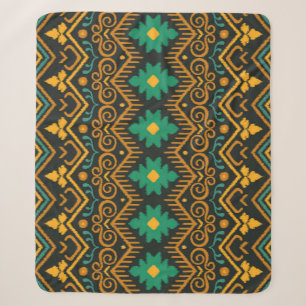 Cobertor Sherpa Design Étnico Tecido Ikat bordado