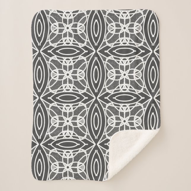 Cobertor Sherpa design geométrico na moda moderno (Frente)