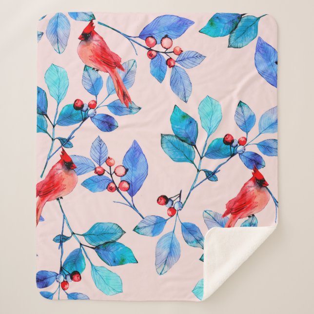 Cobertor Sherpa design padrão do caleidoscópio vermelho abstrato (Frente)