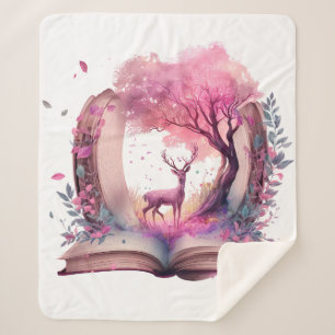 Cobertor Sherpa Design para Amante de Livros de Fantasia