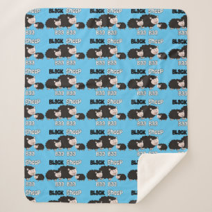Cobertor Sherpa Designs de Ovelha Negra "Baa Baa Black Sheep"