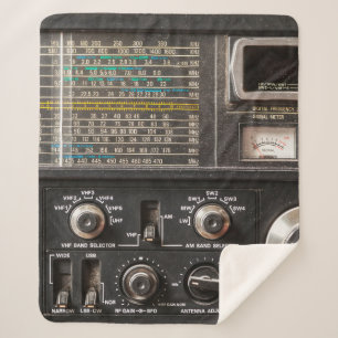 Cobertor Sherpa Detalhes de um antigo receptor de rádio am