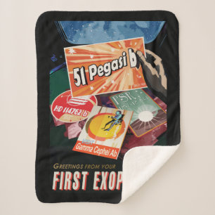 Cobertor Sherpa Detecção do Poster de Exoplaneta do Espaço Retroat