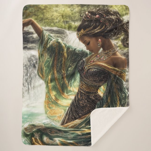 Cobertor Sherpa Deusa Encantadora por uma Caipira Mágica (Frente)