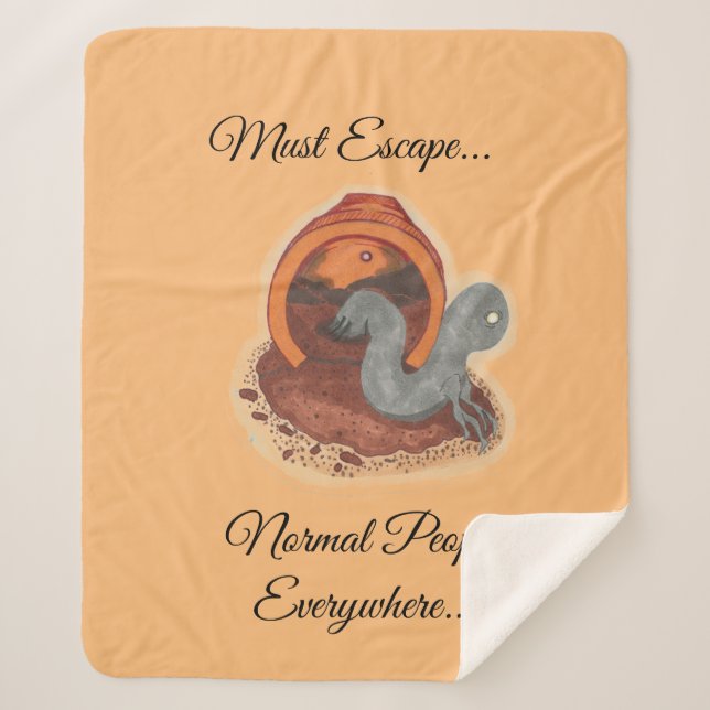 Cobertor Sherpa Deve Escapar. A criatura Potted (Frente)