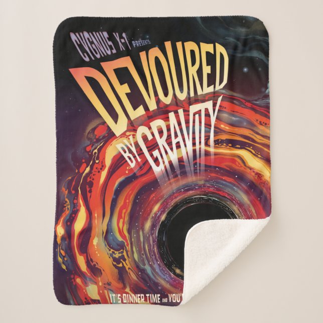 Cobertor Sherpa Devolvido Por Gravidade Halloween Hole Black Horro (Frente)