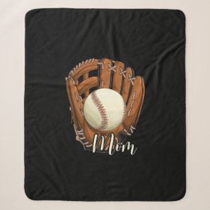 Cobertor Sherpa Dia de as mães de Beisebol Mãe Softball Mama