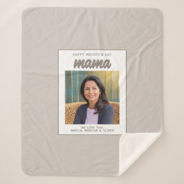 Cobertor Sherpa Dia de as mães de Fotografia para Crianças Beige M