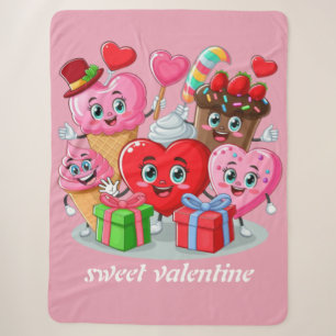 Cobertor Sherpa Dia de os namorados de Cartoon Heart & Sweet amigo