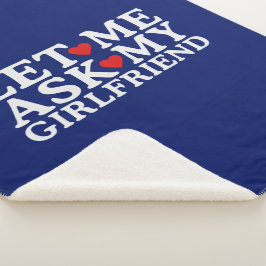 Cobertor Sherpa Dia de os namorados Deixe-me perguntar meu Namorad