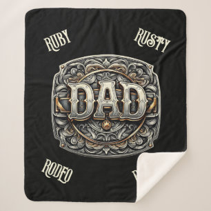 Cobertor Sherpa Dia de os pais de PAI de cowboy ocidental