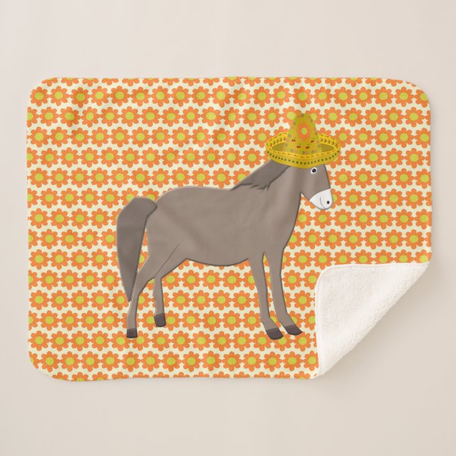 Cobertor Sherpa Dia do Donkey Mexicano dos Mortos (Frente (Horizontal))