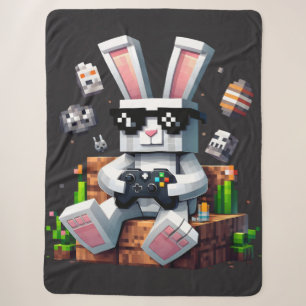 Cobertor Sherpa Dia do felz pascoa Coelhinho de Ovos Vídeo Gamer D