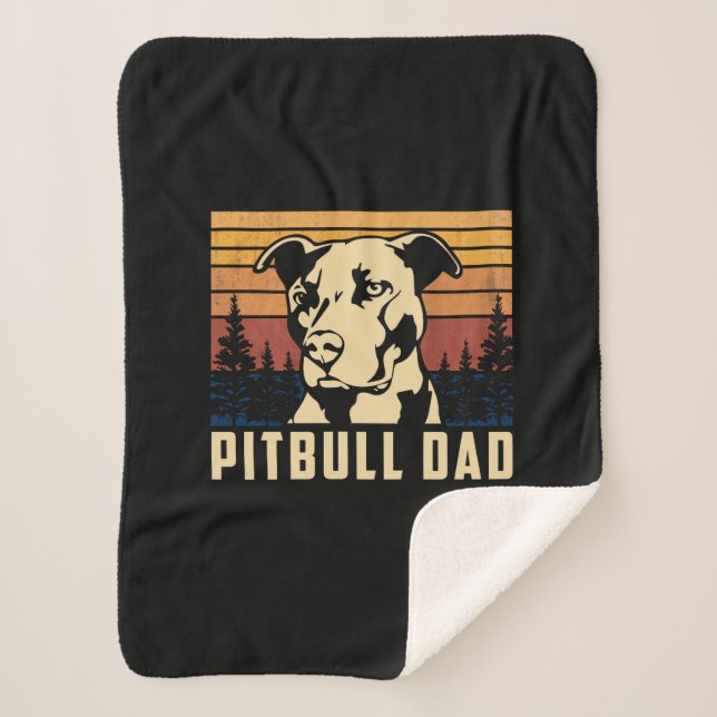 Cobertor Sherpa Dia dos Pais Pitbull Pai (Frente)