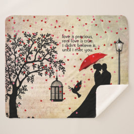 Cobertor Sherpa Dias de os namorados elegantes de Beige e Poesia N