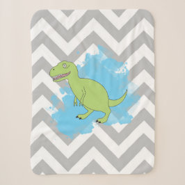Cobertor Sherpa Dinossauro com Design de Fundo de Aquarela