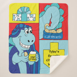 Cobertor Sherpa Dinossauro Hanukkah Sherpa Blanket/Médio