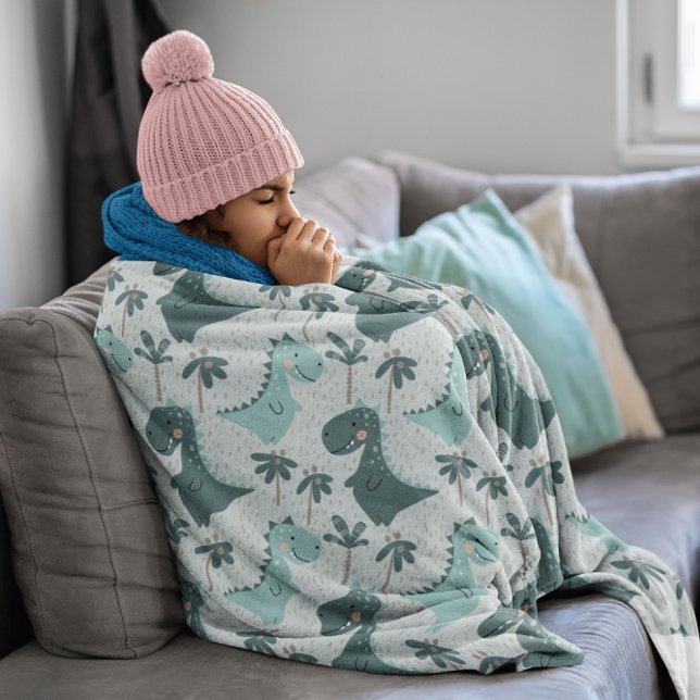 Cobertor Sherpa Dinossauro Simples Design de Criança Escandinava (Dinosaur Simple Scandinavian Child Design Sherpa Blanket)