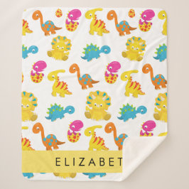 Cobertor Sherpa Dinossauros Bonitos, Padrão De Dinossauros, Seu No