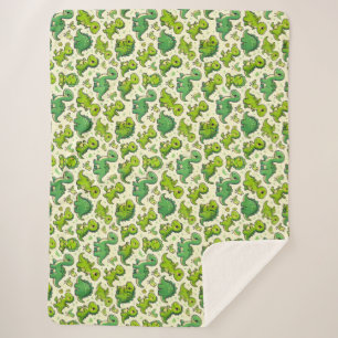 Cobertor Sherpa Dinossauros de desenho animado fofos