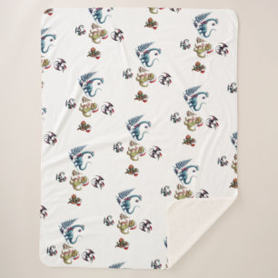 Cobertor Sherpa Dinossauros de Natal bonitos