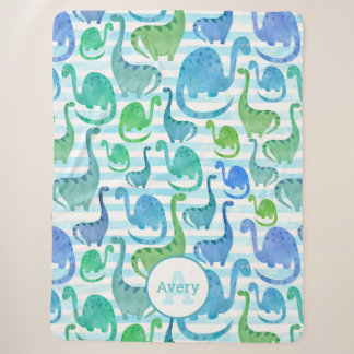 Cobertor Sherpa Dinossauros Listra Aquarela Dinossauros Personaliz