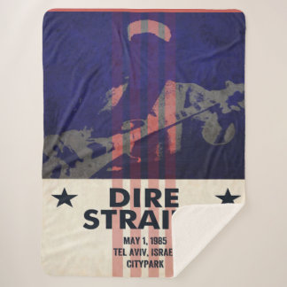 Cobertor Sherpa Dire Straits Tour Poster Blanket